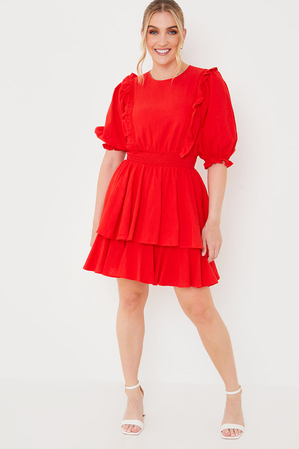 In The Style In The Style Afternoon Tea Dress Red