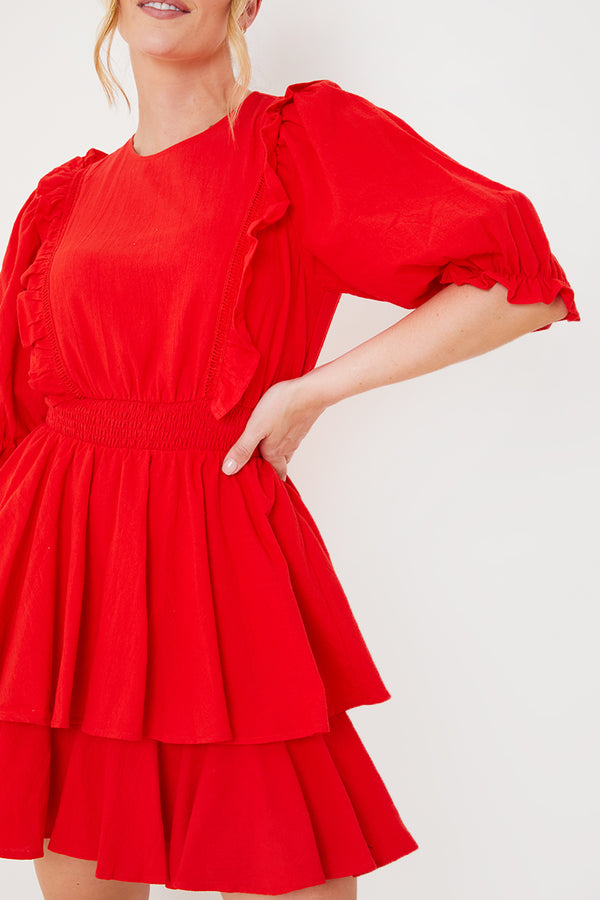 In The Style In The Style Afternoon Tea Dress Red