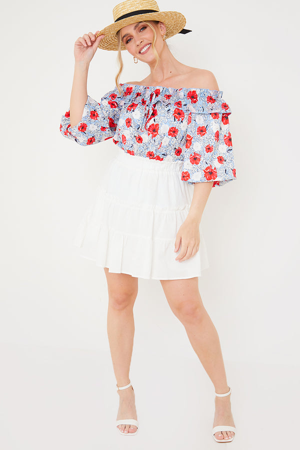 In The Style In The Style Ascot Blouse Blue