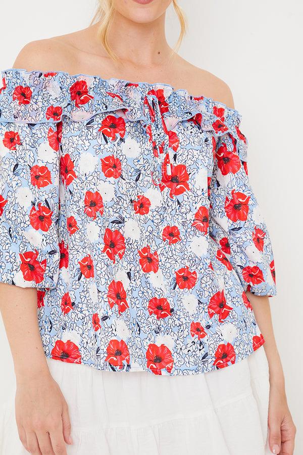 In The Style In The Style Ascot Blouse Blue