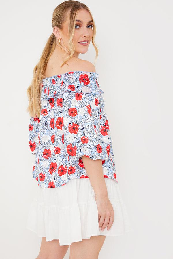 In The Style In The Style Ascot Blouse Blue