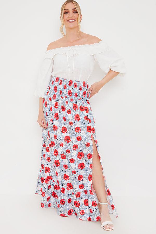 in the style In the Style Ascot Skirt Blue