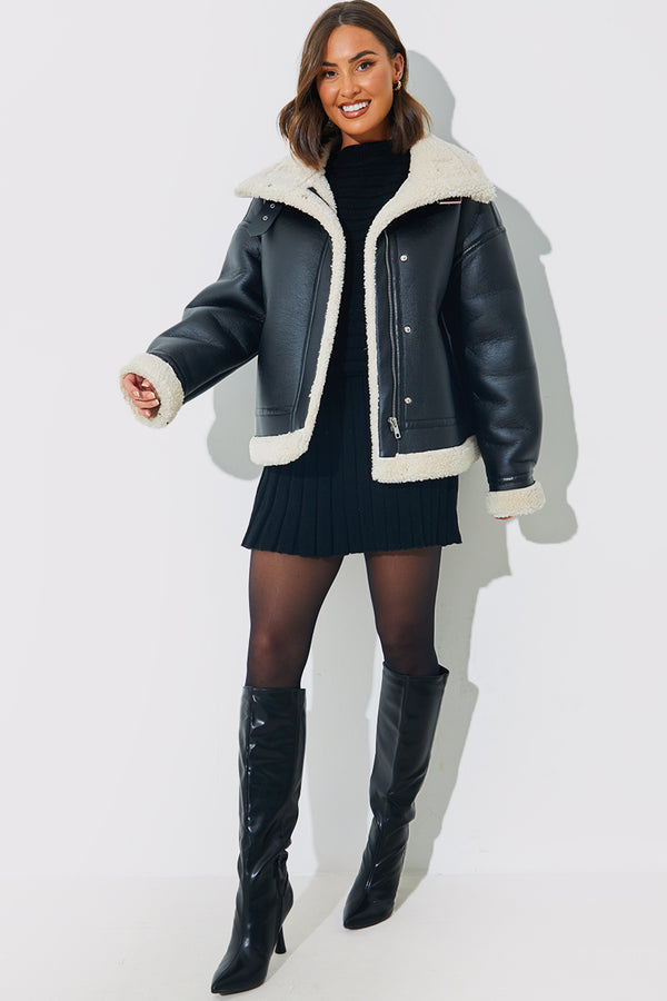 In The Style In The Style Aviator Jacket Black