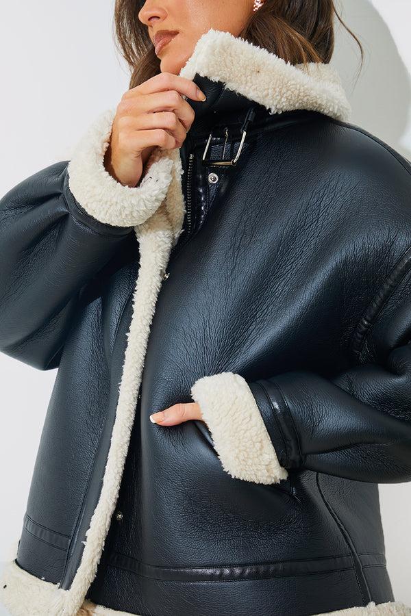 In The Style In The Style Aviator Jacket Black