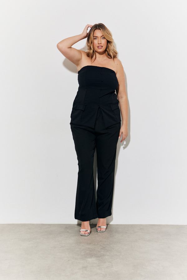 In The Style In The Style Bandeau Waistcoat Black