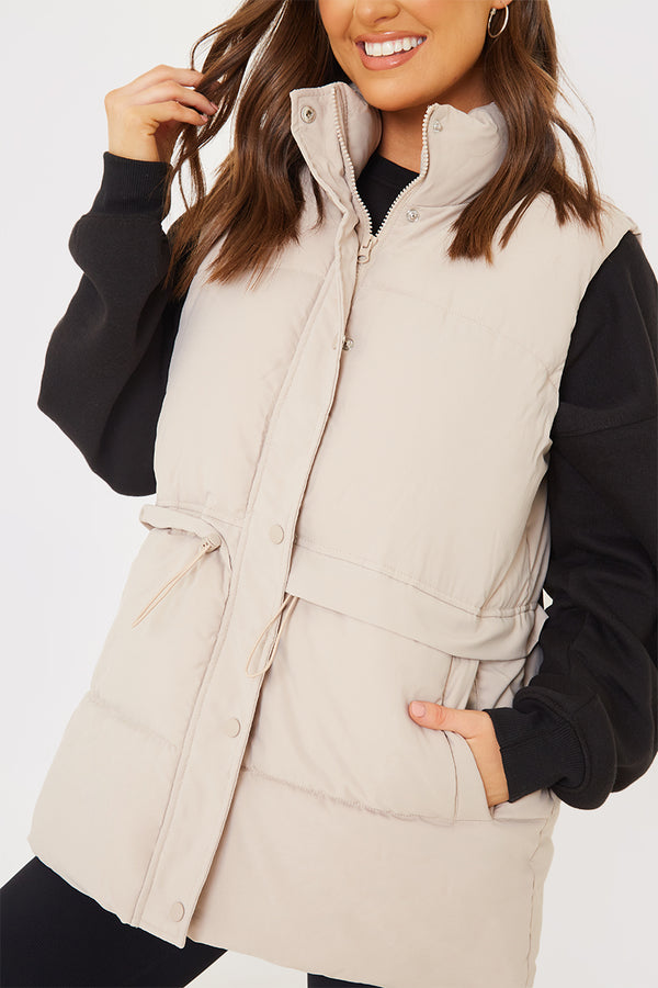 In The Style In The Style Belted Gilet Cream