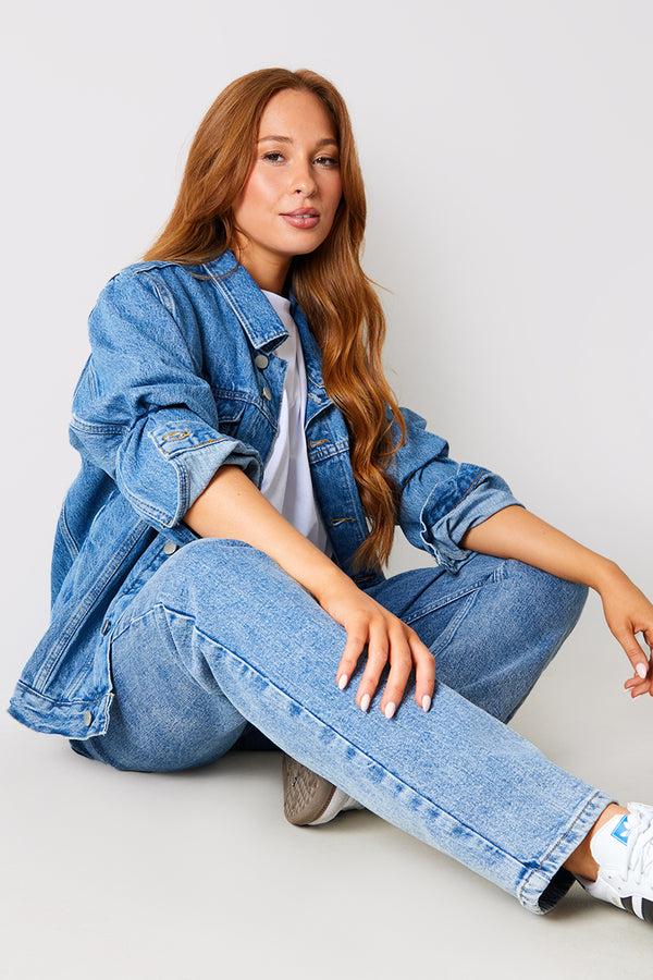 In The Style In The Style Blue Denim Jacket Blue