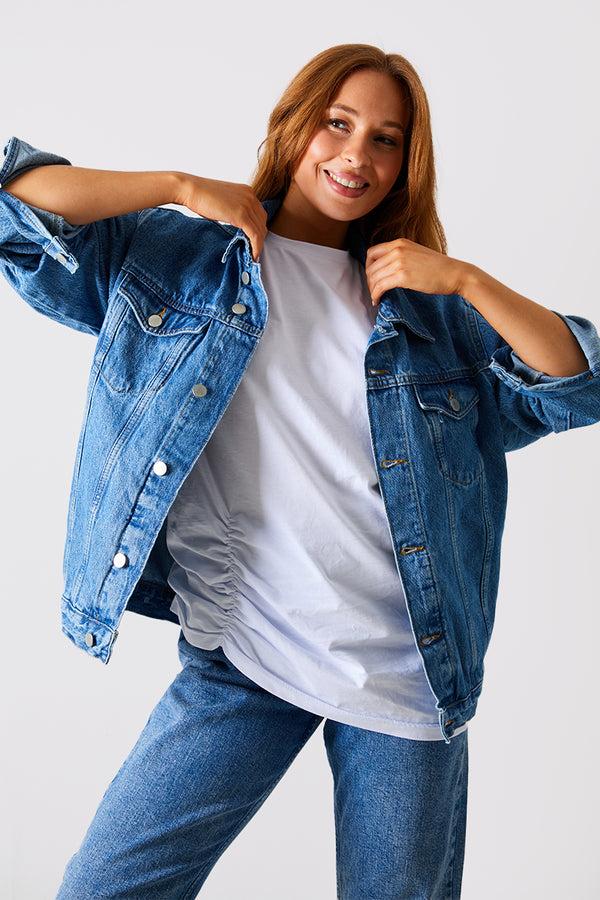 In The Style In The Style Blue Denim Jacket Blue