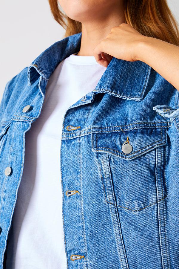In The Style In The Style Blue Denim Jacket Blue