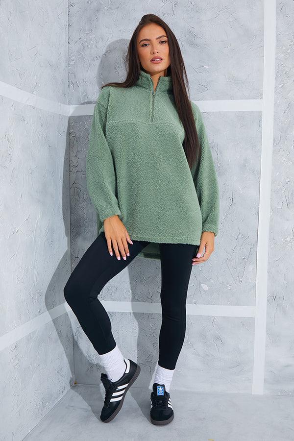 In The Style In The Style Borg Sweatshirt Khaki