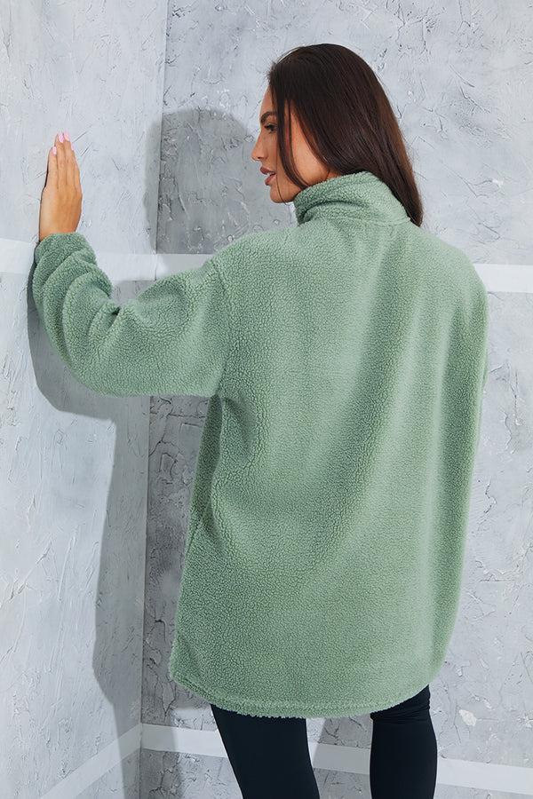 In The Style In The Style Borg Sweatshirt Khaki