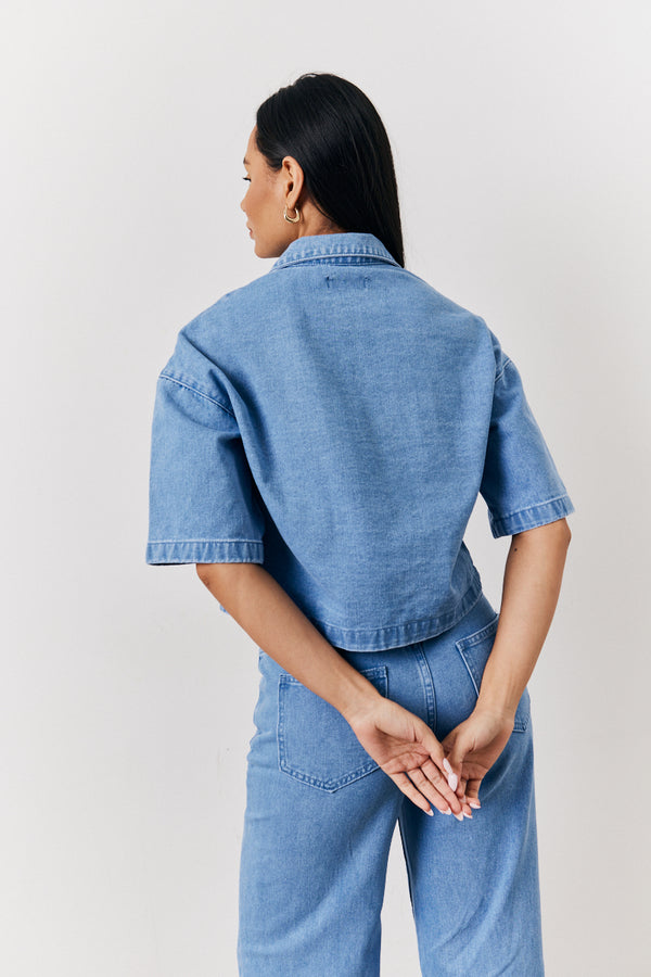 In The Style In The Style Boxy Denim Shirt Denim