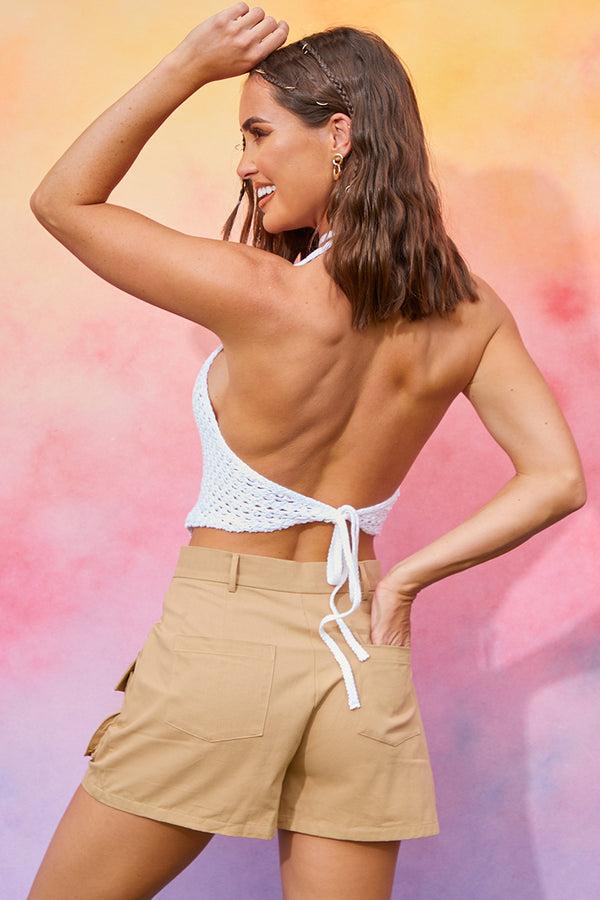 In The Style In The Style Cargo Shorts Camel