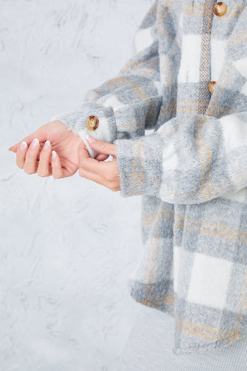 In The Style In The Style Check Shacket White