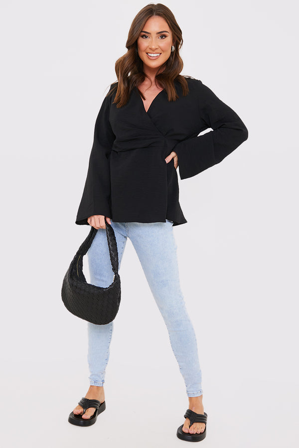In The Style In The Style CollaWrap Blouse Black