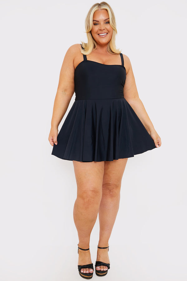In The Style In The Style Control Swim Dress Black