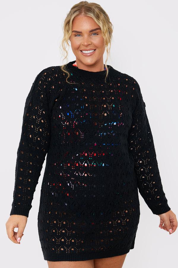 in the style In the Style Crochet Mini Dress Black