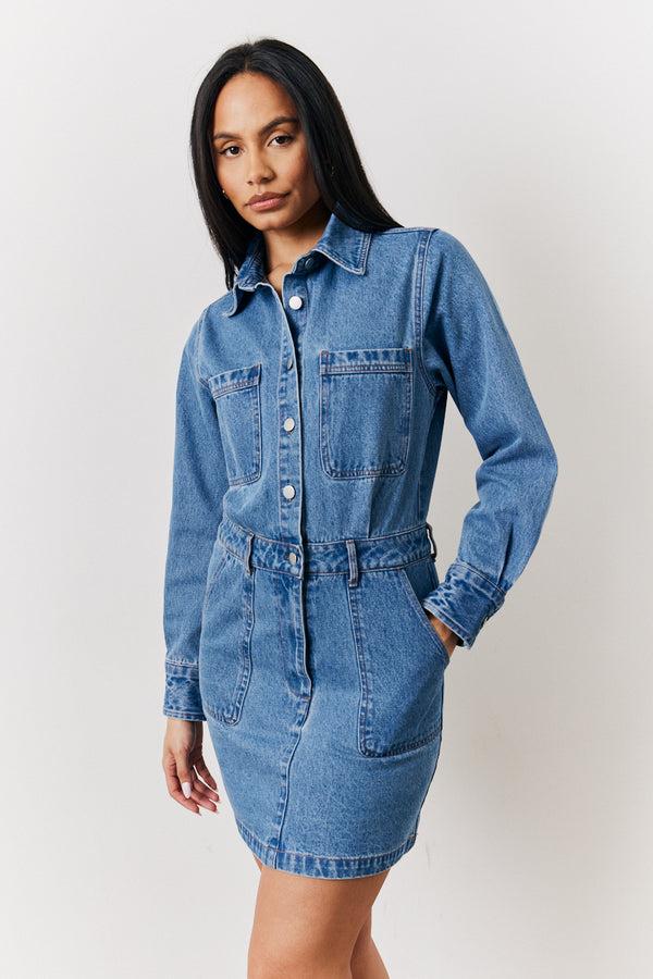 in the style In The Style Denim Mini Dress Denim