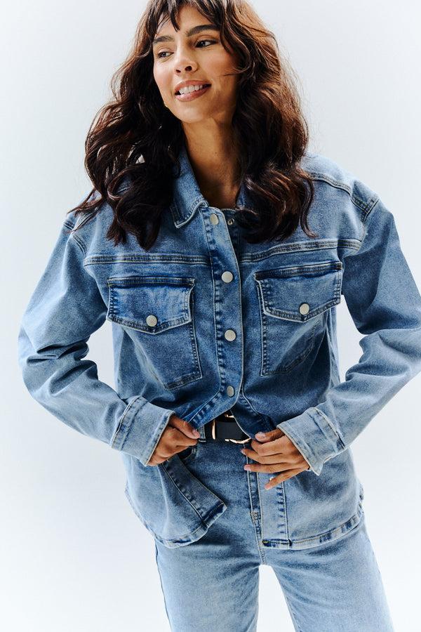 In The Style In The Style Denim Shirt Blue