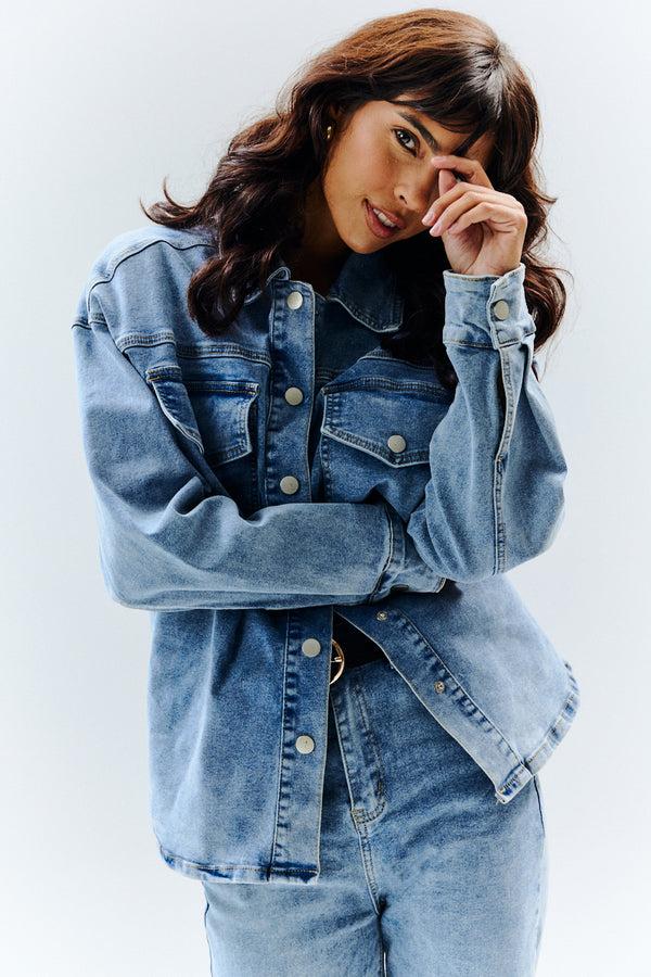 In The Style In The Style Denim Shirt Blue