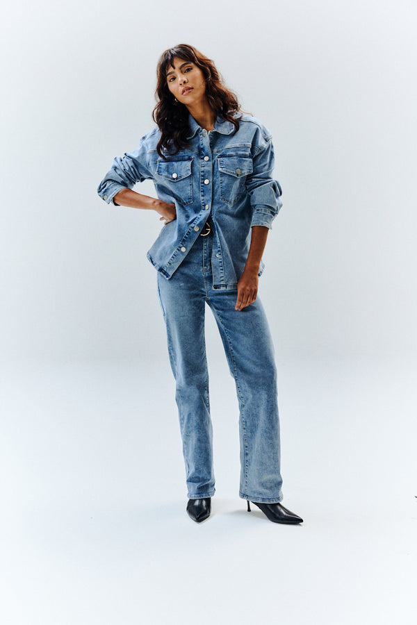 In The Style In The Style Denim Shirt Blue