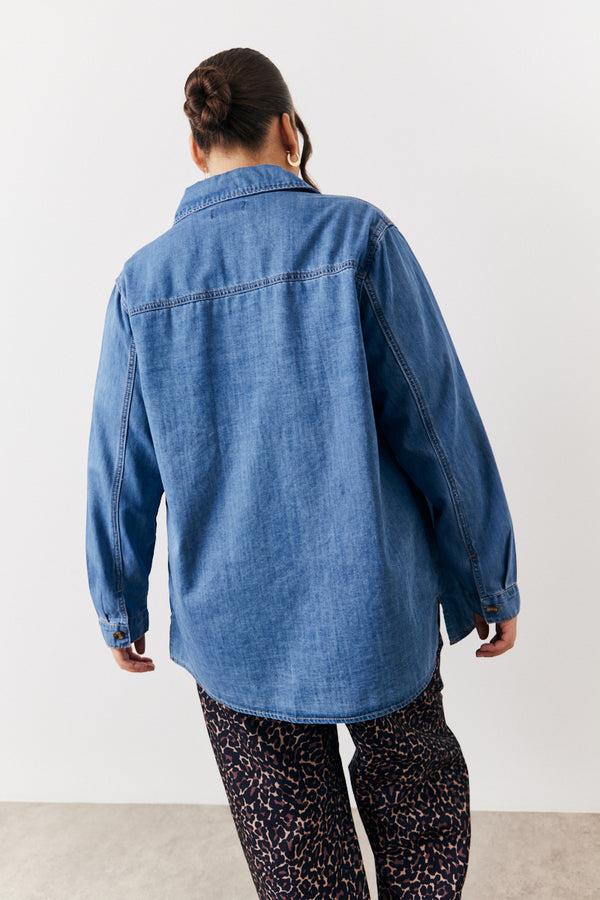 In The Style In The Style Denim Shirt Blue
