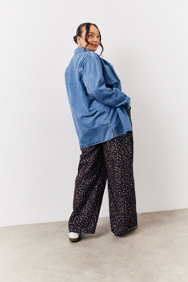 In The Style In The Style Denim Shirt Blue