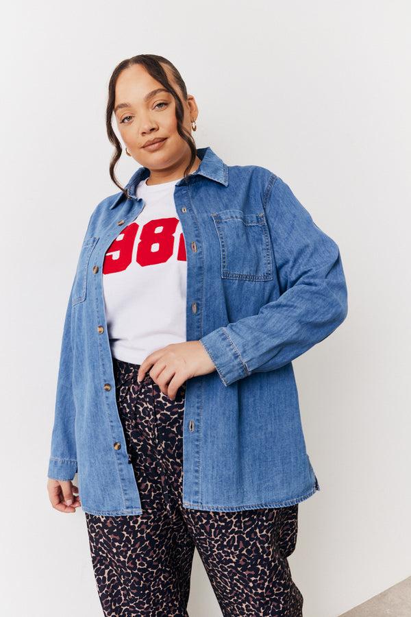 in the style In The Style Denim Shirt Blue