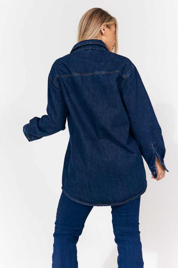 In The Style In The Style Denim Shirt Indigo