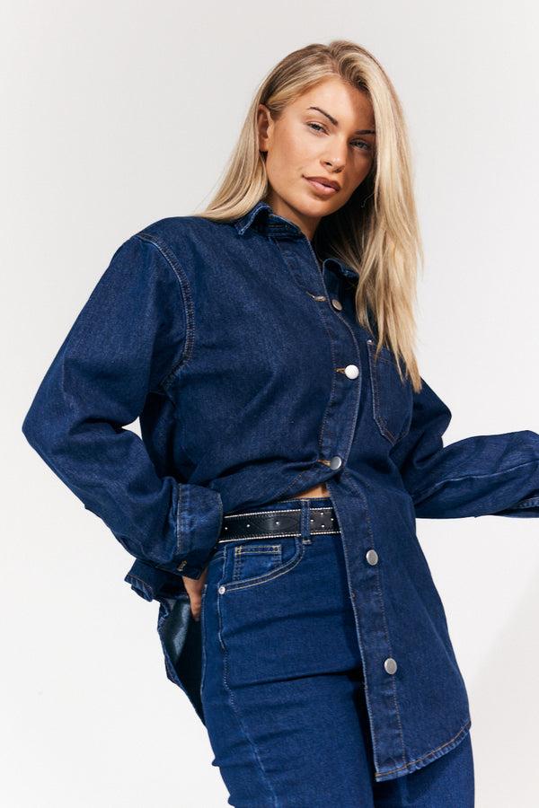 in the style In The Style Denim Shirt Indigo