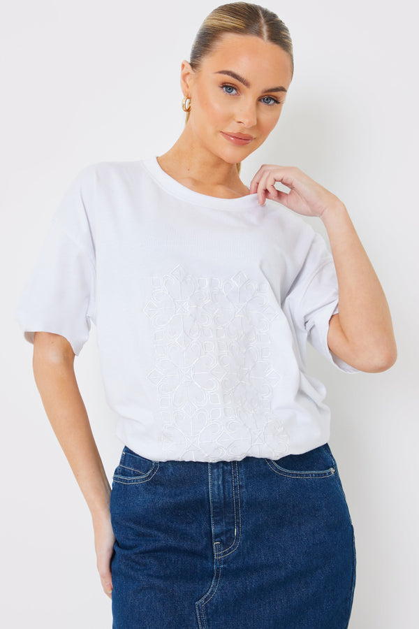 in the style In the Style Emroidered T-Shirt White