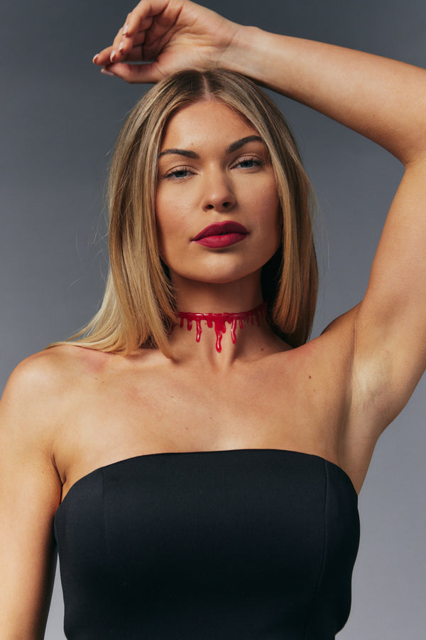 in the style In The Style Fake Blood Choker Red