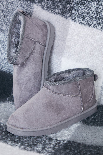 In The Style In The Style Faux Fur Ankle Boot Grey