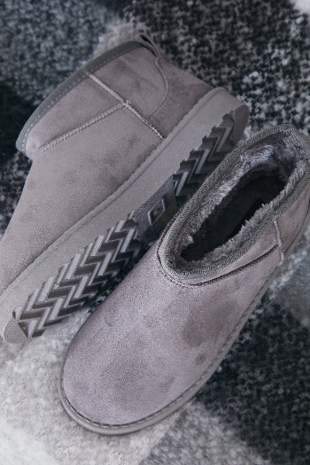 In The Style In The Style Faux Fur Ankle Boot Grey