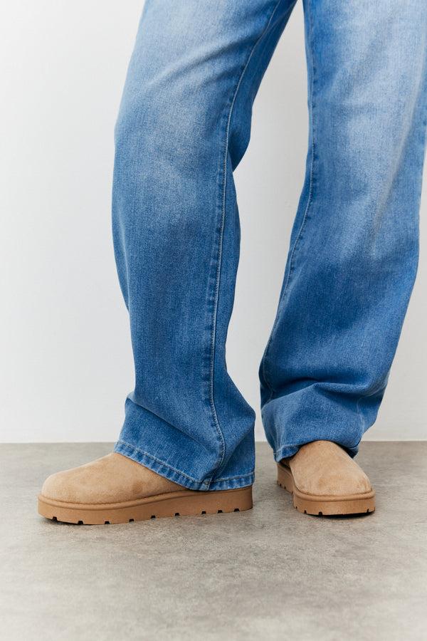 In The Style In The Style Faux Fur Ankle Boot Sand