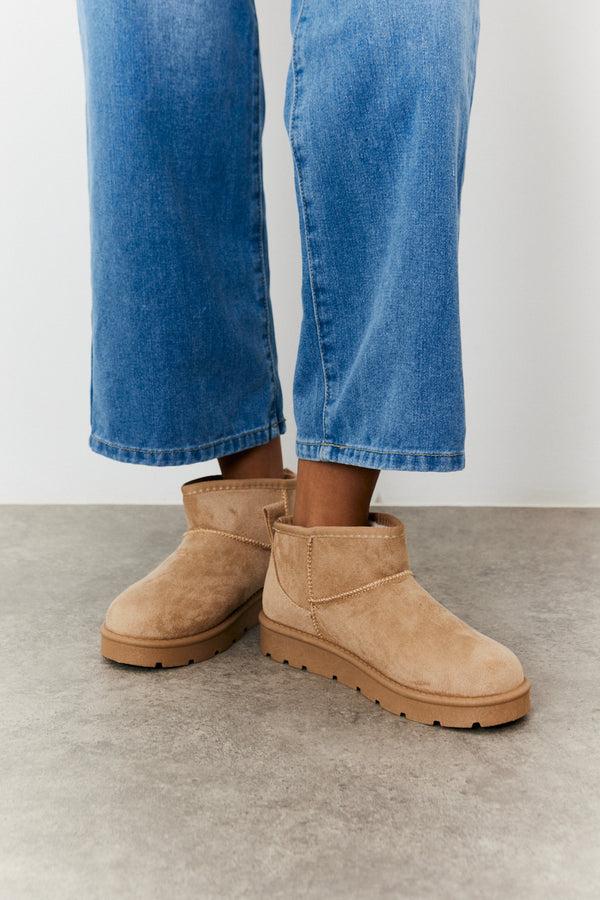 in the style In the Style Faux Fur Ankle Boot Sand