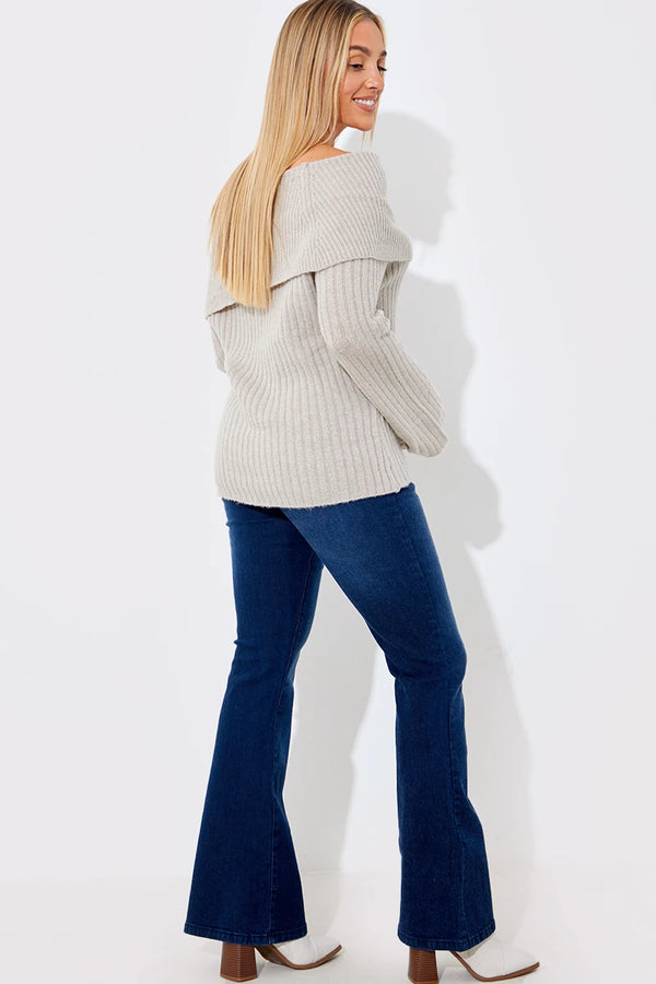 In The Style In The Style Flared Jeans Indigo