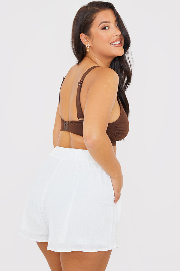 In The Style In The Style Floaty Beach Short Cream