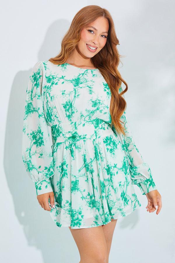 In The Style In The Style Floral Playsuit GREEN