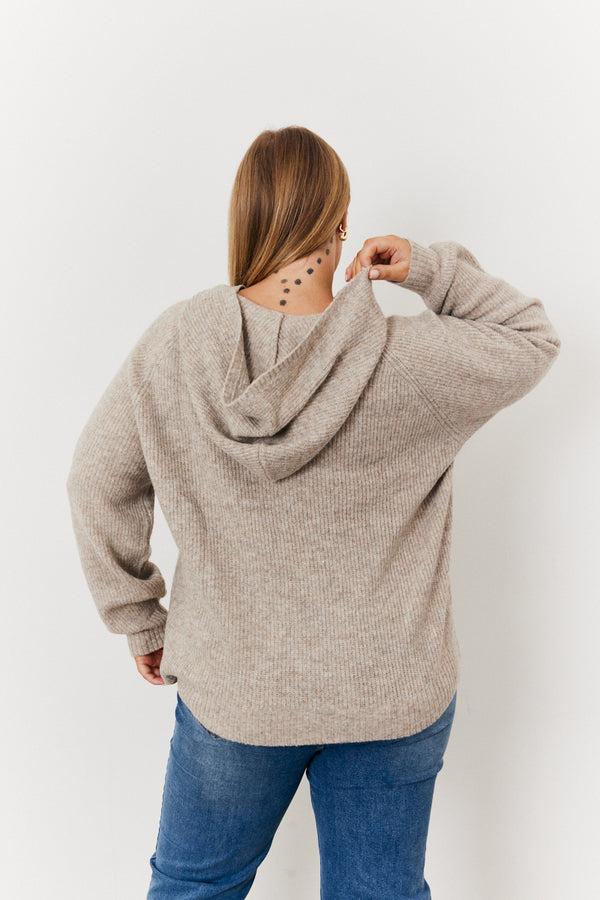 In The Style In The Style Knitted Hoodie Oatmeal