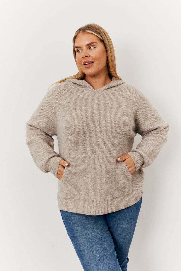 in the style In the Style Knitted Hoodie Oatmeal