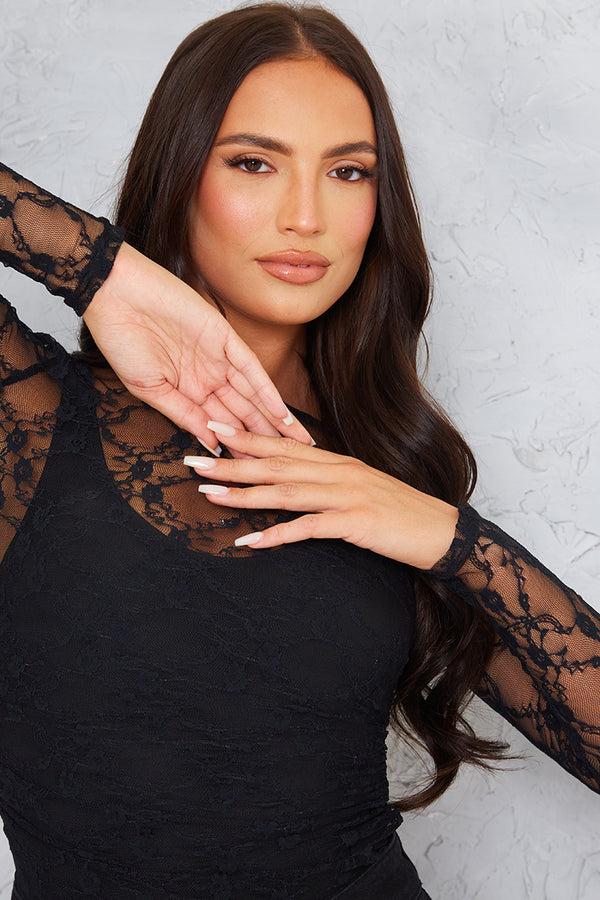 In The Style In The Style Lace Top Black