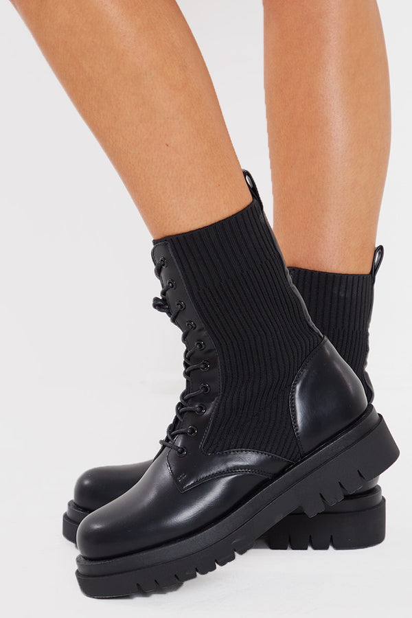 In The Style In The Style Lace Up Boots Black