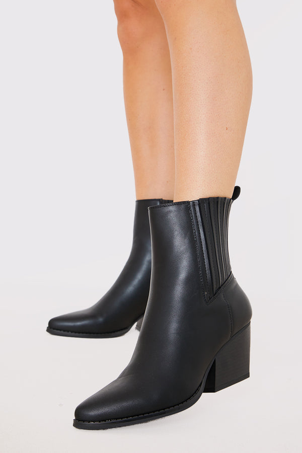 In The Style In The Style Low Western Boots Black