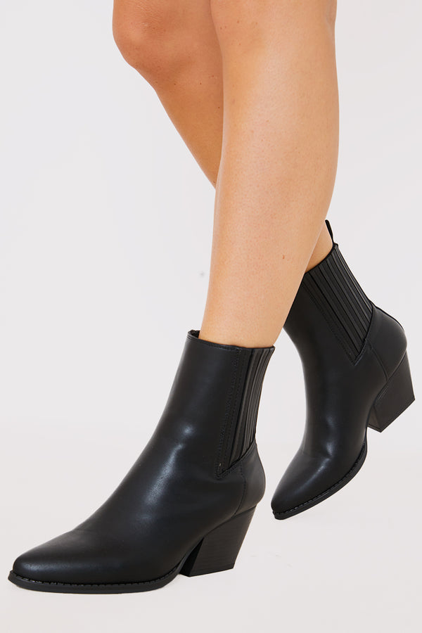 in the style In The Style Low Western Boots Black