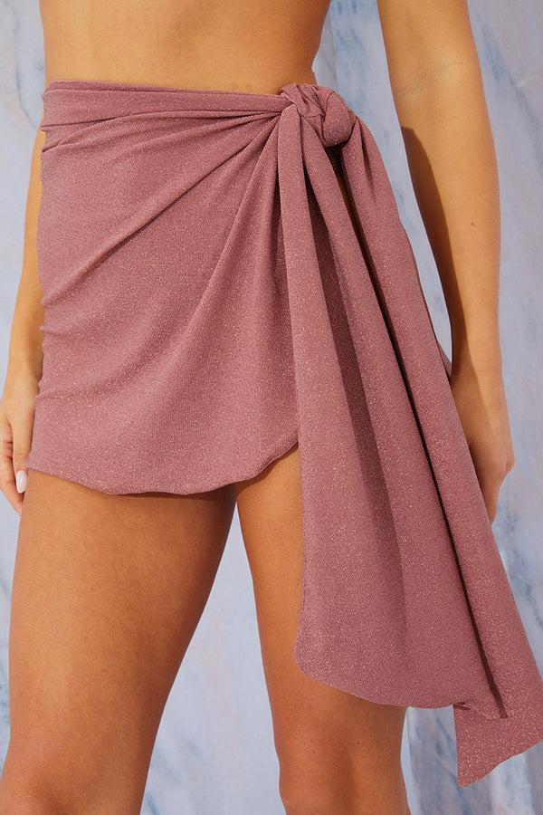 In The Style In The Style Lurex Mini Sarong Gold