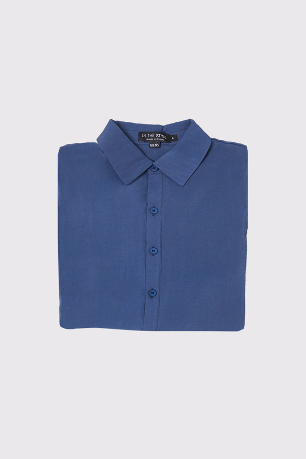 In The Style In The Style Mens Beach Shirt Blue