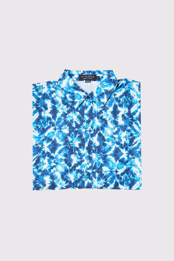 in the style In the Style Mens Beach Shirt Blue