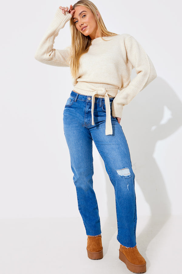 in the style In The Style Mom Jeans Indigo