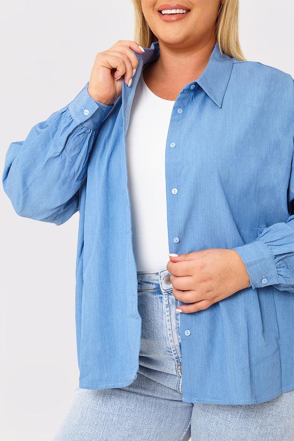 In The Style In The Style Oversized Shirt Blue